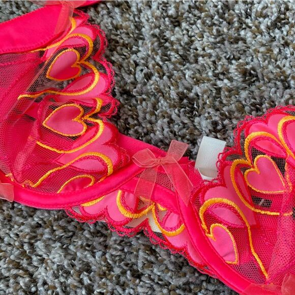 FOR LOVE & LEMONS Graphic Hearts Sheer Bra Size small NWT - Picture 6 of 8